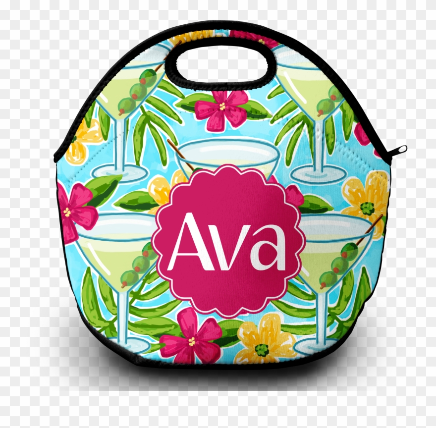 Monogram Lunch Bag Martini - Circle Clipart