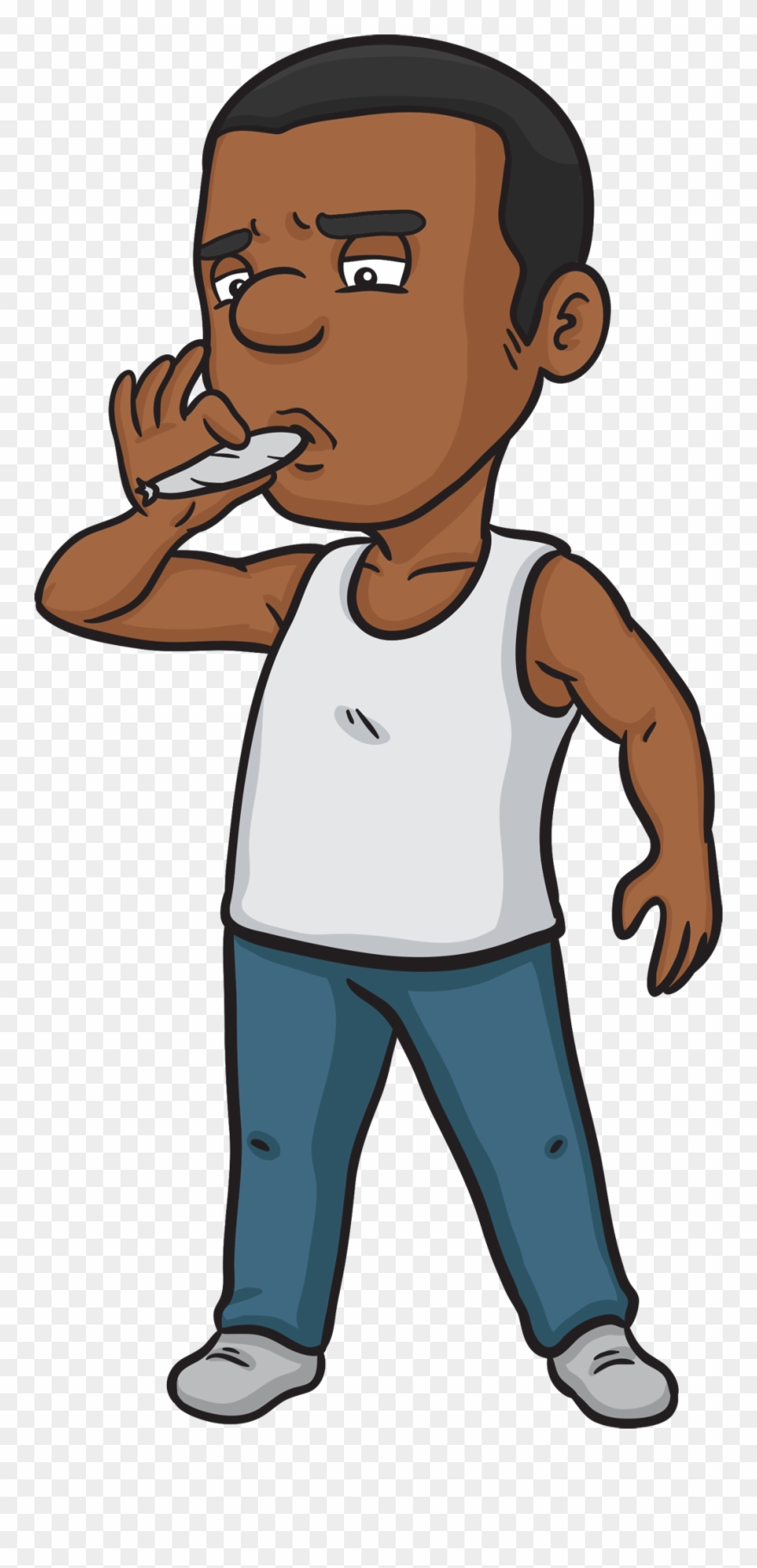 So , No Need To Ask Anyone's Assist Before Your Weed - Black Guy Smoking Cartoon Clipart