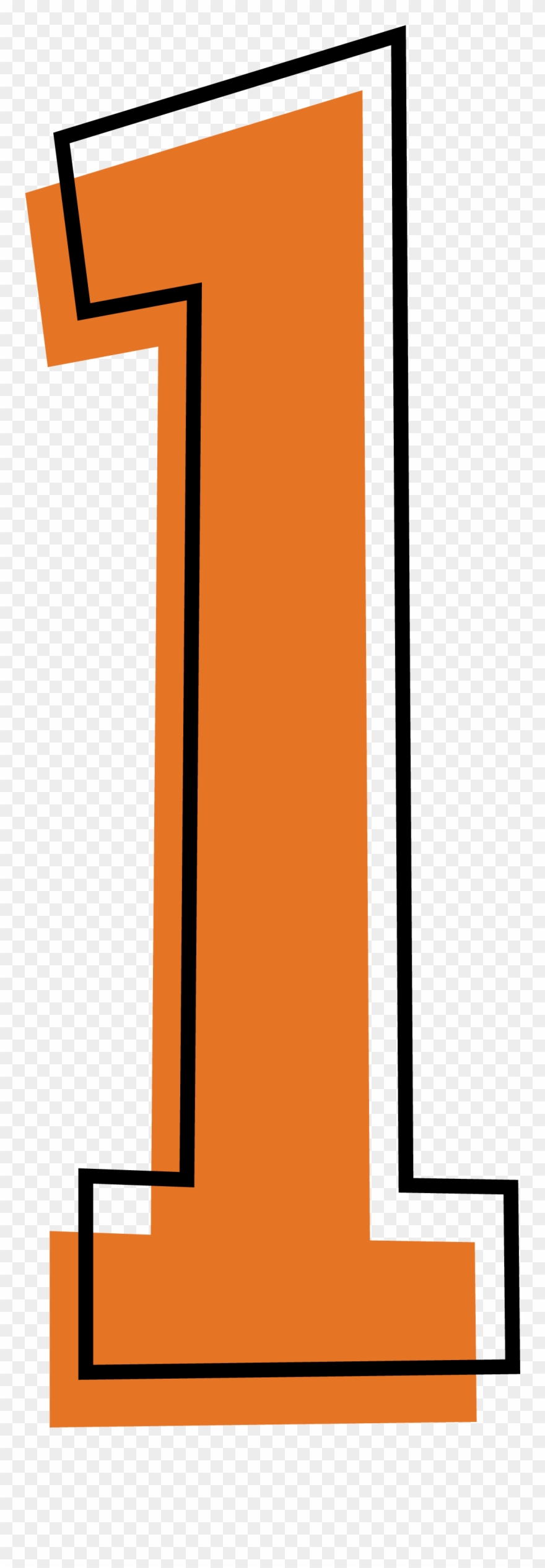 1 - Number 1 Png Orange Clipart