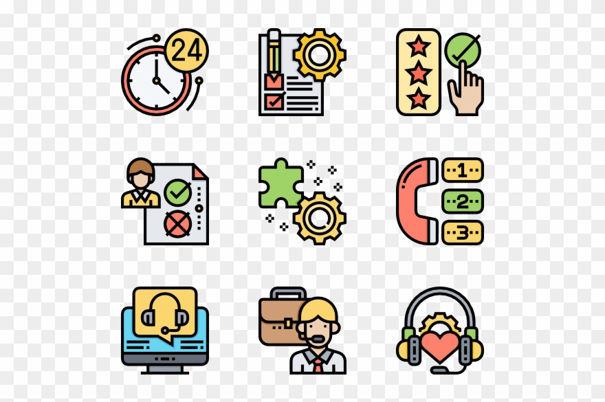 Customer Support - Flat Icon Franchising Clipart