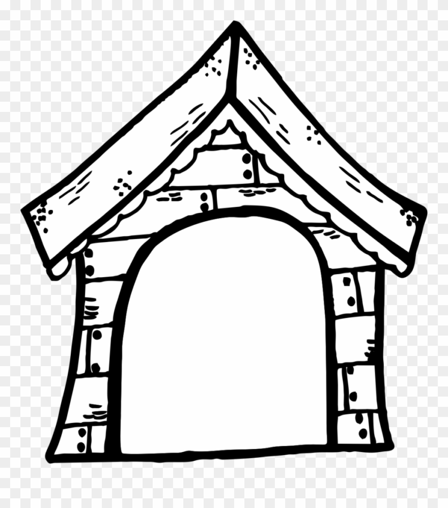 Black And White Dog House Clipart 2 Of A - Dog House Clipart Black And White - Png Download