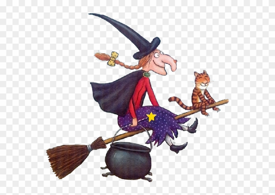 Witch With Cat - Room On The Broom Book Pages Clipart