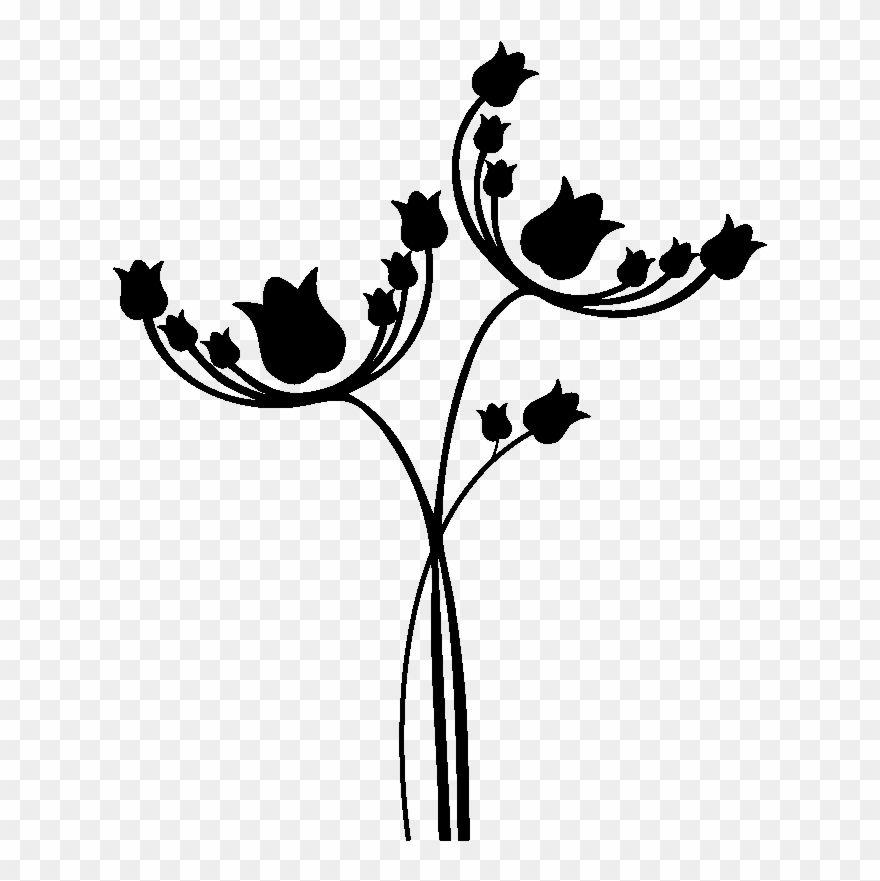 Sticker Tulipes Originales Et Design Ambiance Sticker - Silhouette Clipart