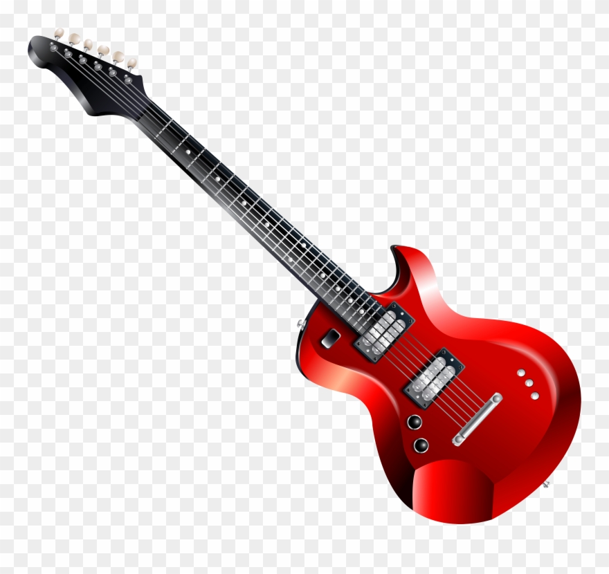 Red First Act Electric Guitar Clipart