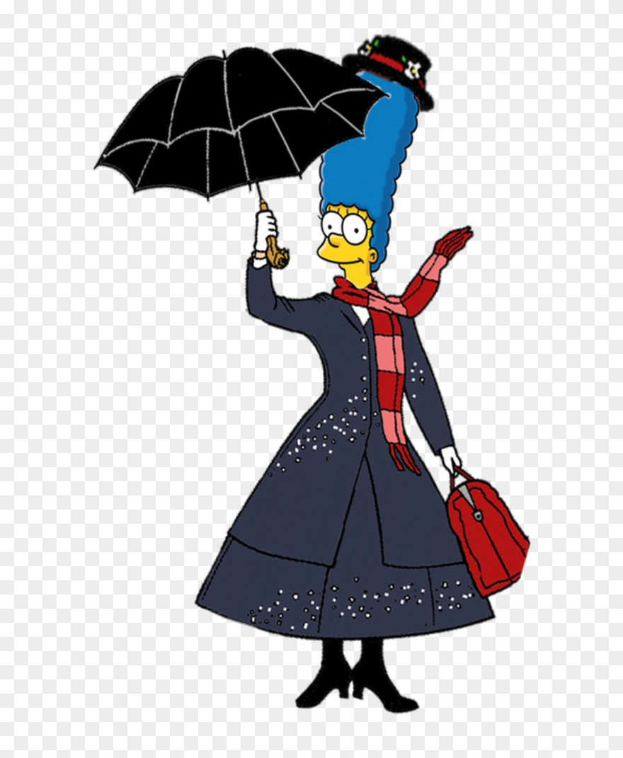 Marge Simpson As By Clip Art Transparent Stock - Los Simpson Y Mary Poppins - Png Download