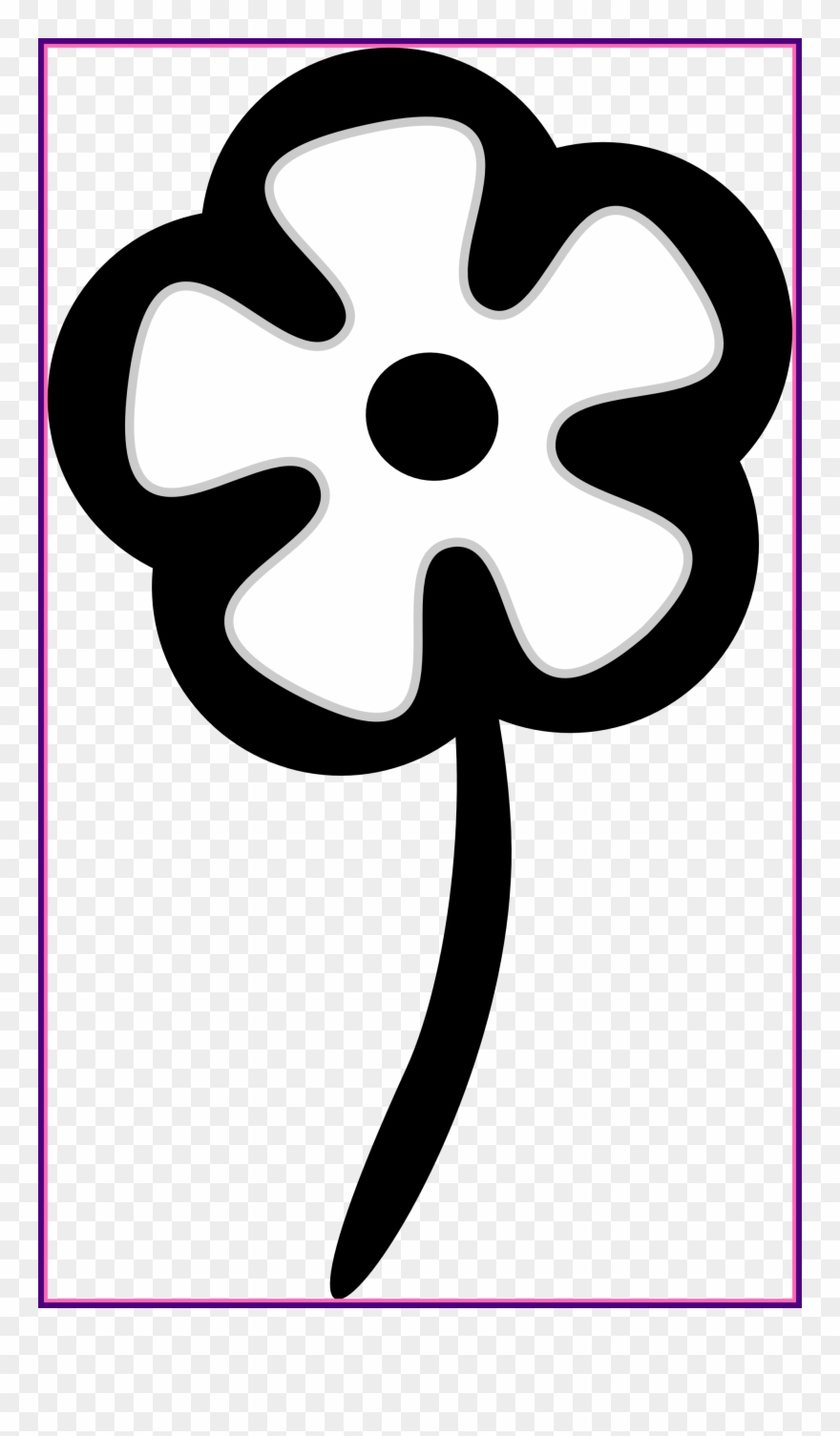 Flower Clipart Black Png Clip Free Library - Цветы Черно Белые Png Transparent Png