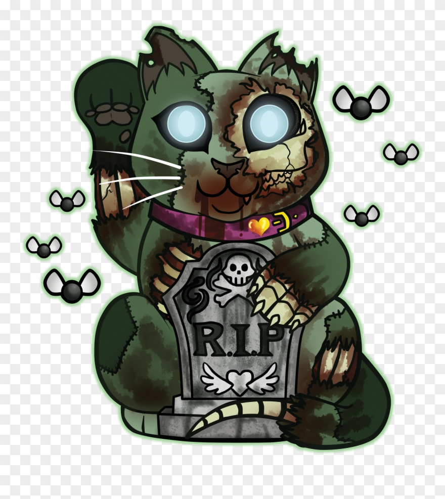 Part Of A Maneki-neko Series Based On Horror And Supernatural - Cartoon Clipart