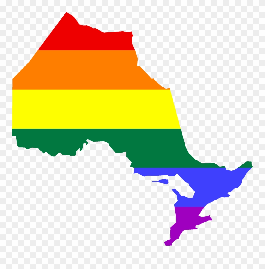 Lgbt Flag Map Of Ontario - Ontario Map Clipart