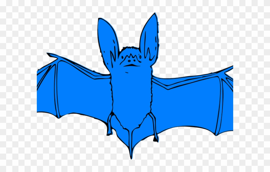 Bat Clipart Blue - Bat With Open Wings - Png Download