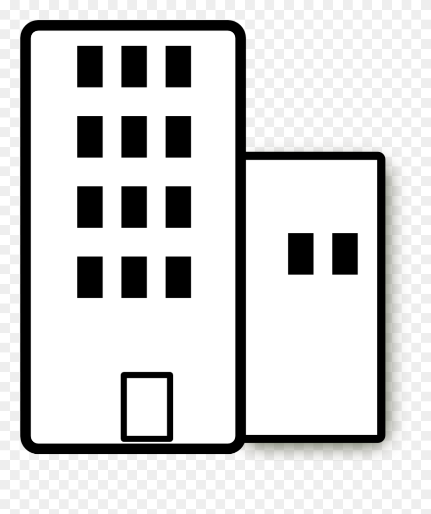 Pin Skyscraper Clipart Black - Building Clipart Black And White - Png Download