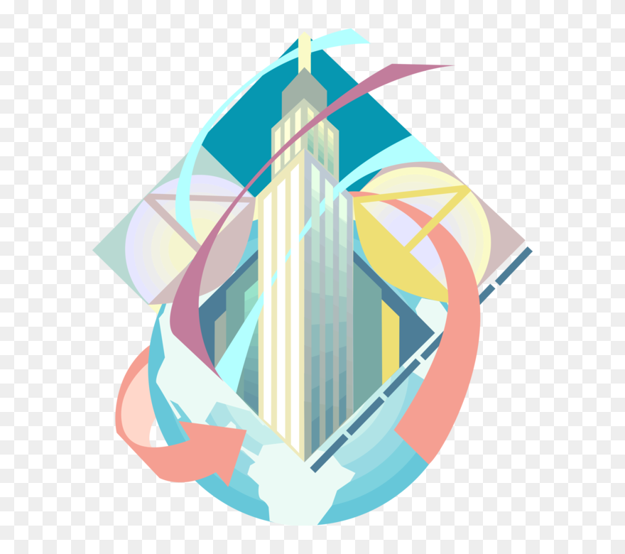 Vector Illustration Of Skyscraper Empire State Building, - Empire State Building Clipart