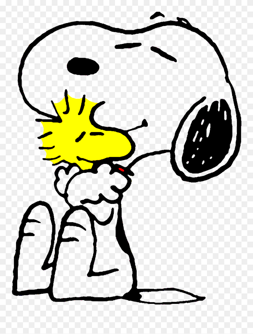 Clipart Transparent Library Woodstock Hug Transprent - Snoopy Png