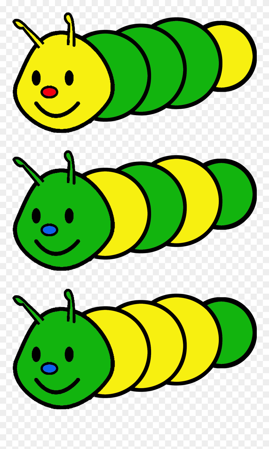 Opdrachtkaart 7 Kleurenrups A5 Formaat Caterpillar- - Caterpillars For Coloring Clipart