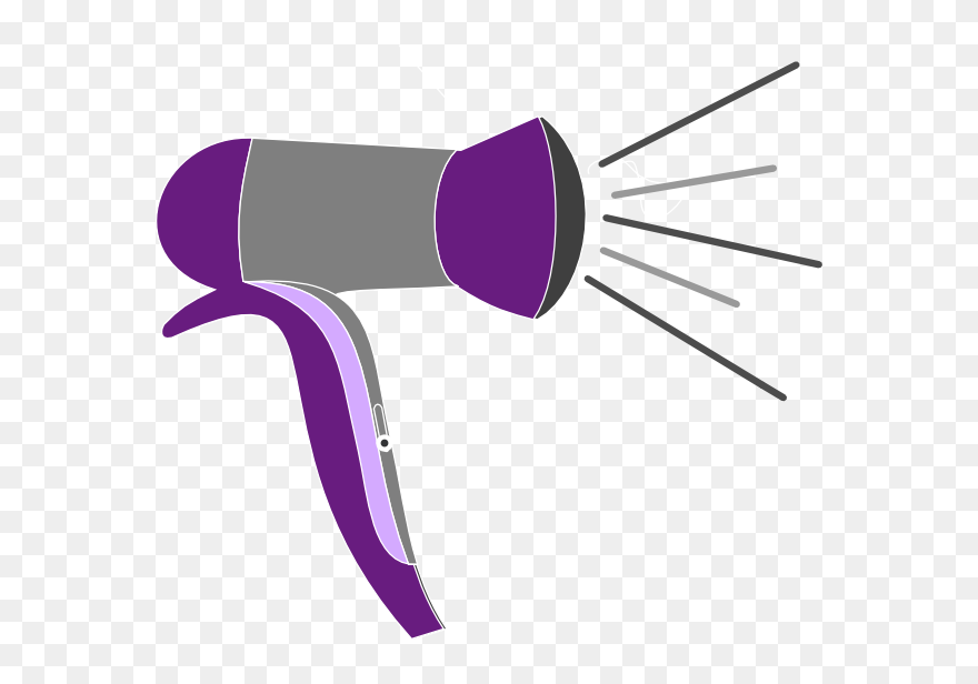 Purple Rage Blow Dryer 3 Clip Art At Clker - Cartoon Hair Blow Dryer - Png Download