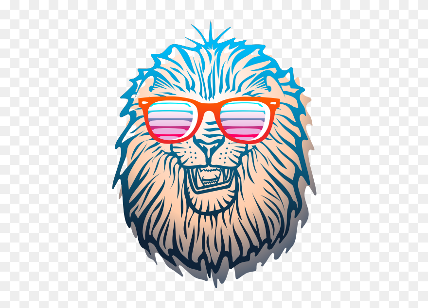 Lion Head - Lion Head Glasses Svg Clipart