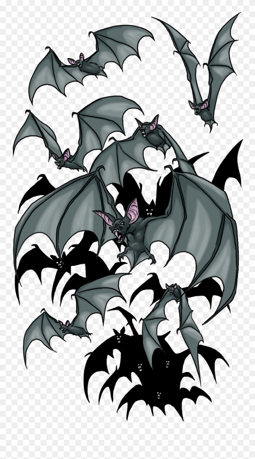 Transparent Bats Clipart - Swarm Of Bats Dnd 5e - Png Download