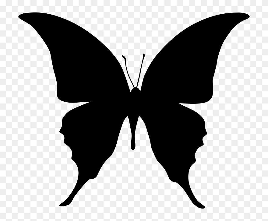Silhouettes Clipart Butterfly - Silhouette Of A Butterfly - Png Download