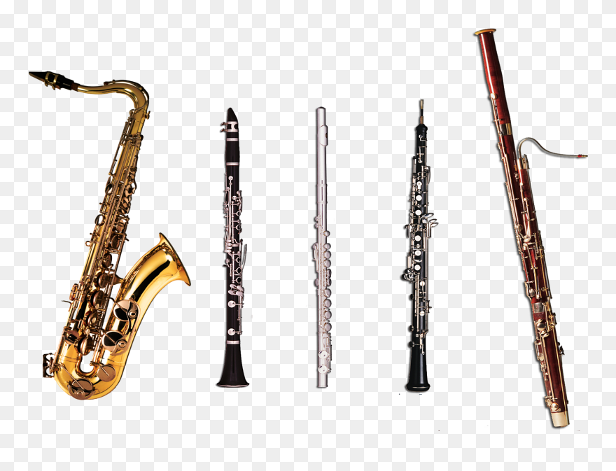 Flute Clipart Clarinet - Flute Oboe Clarinet Bassoon Saxophone - Png Download