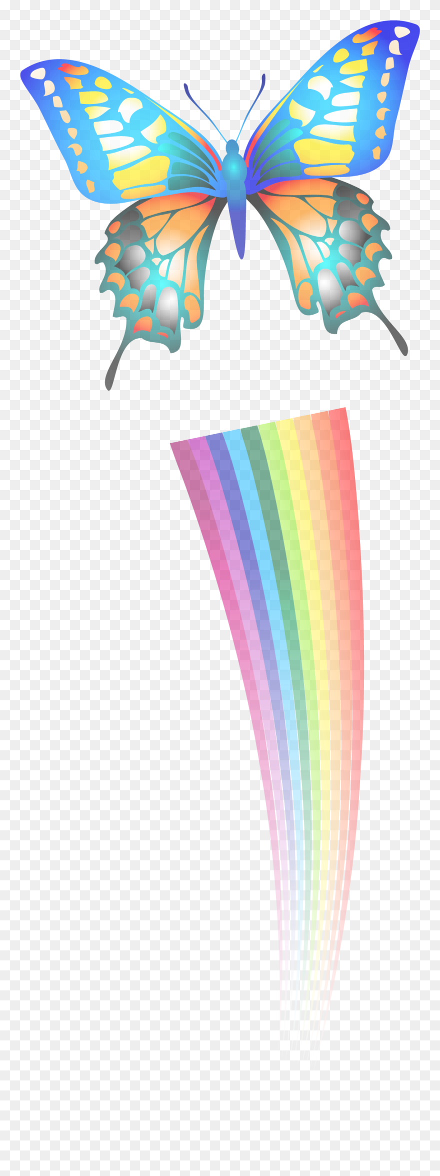 Free Rainbow Butterfly Cliparts, Download Free Clip - Clip Art - Png Download