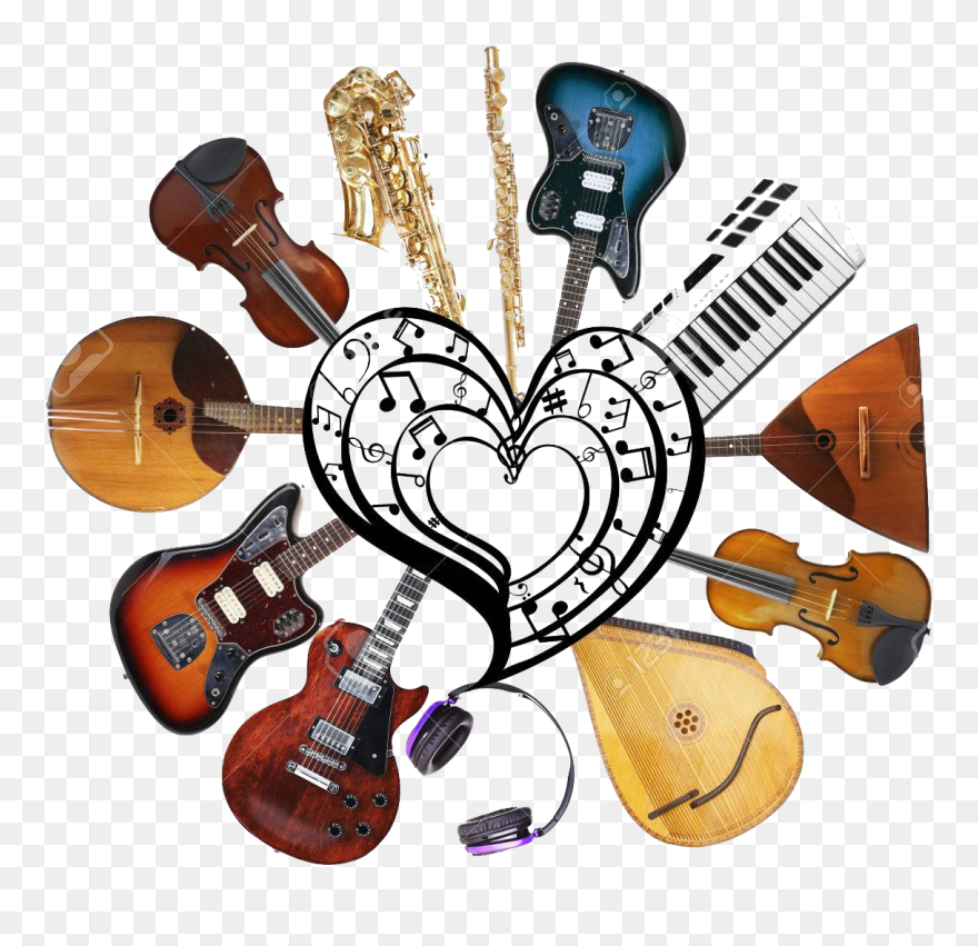 Musical Instruments Collage Clipart