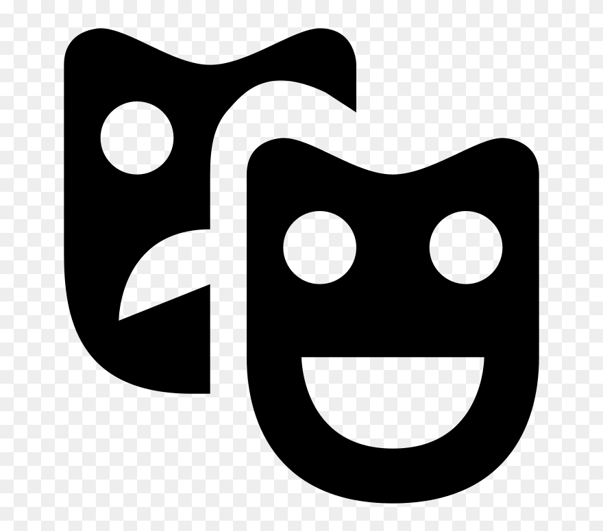 Clipart - Theater Faces Vectors Black And White - Png Download