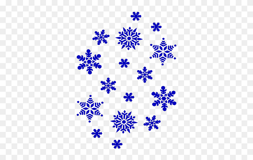 Falling Snowflakes Clipart Black And White - Png Download