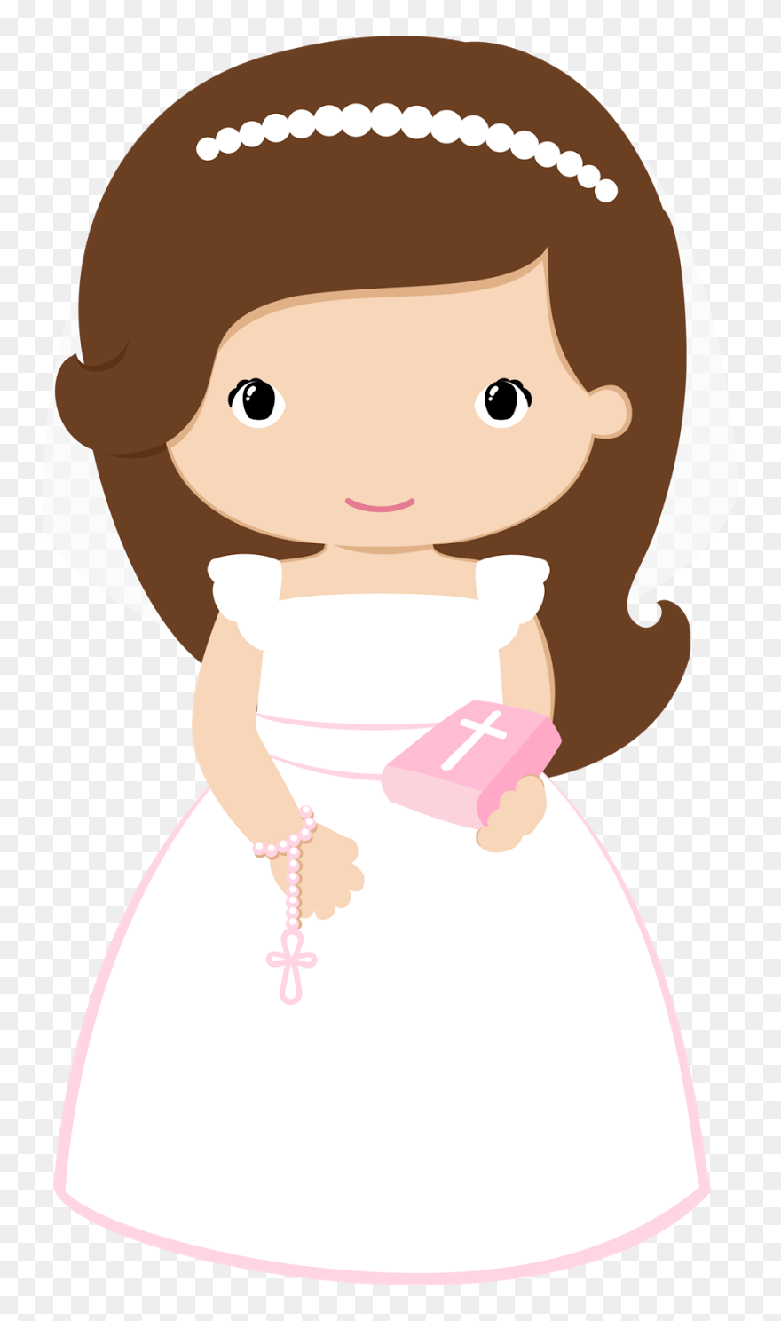 First Communion Clipart Girl - Png Download