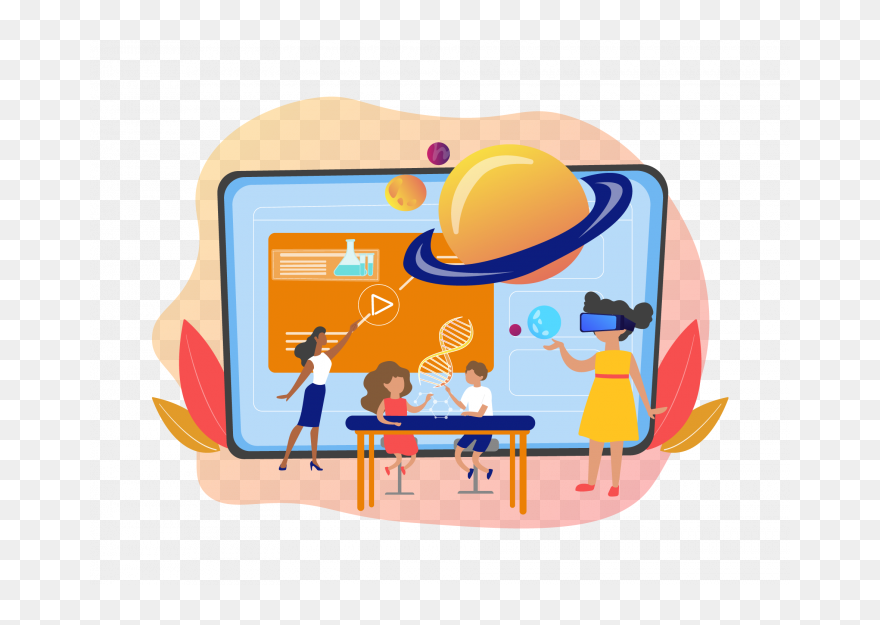 Augmented And Virtual Reality In The Classroom Clipart