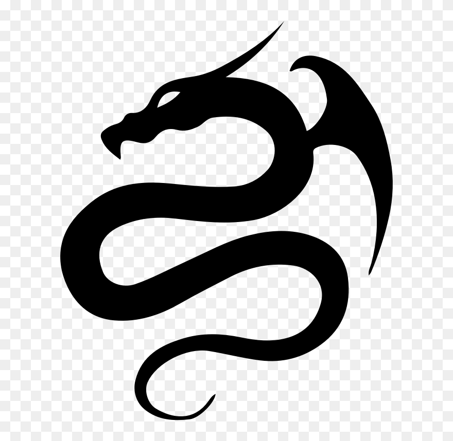 Chinese Dragon Clip Art - Simple Chinese Dragon Silhouette - Png Download