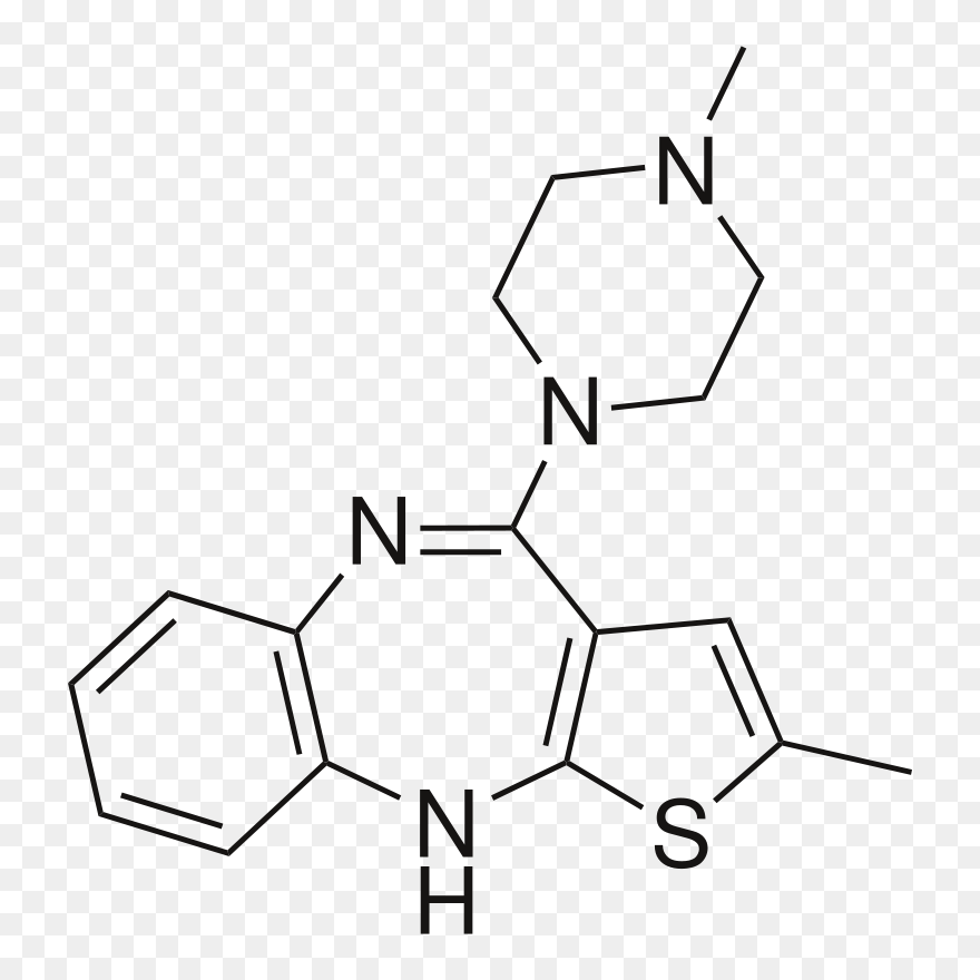 Olanzapine - Drug Structure Clipart - Png Download