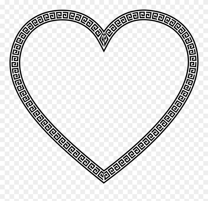 Greek Border Heart Clip Arts - Heart - Png Download