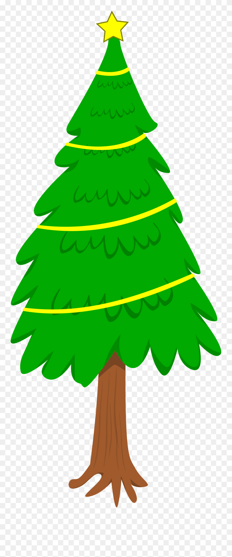 Transparent Christmas Tree Illustration Png - Tall Cartoon Christmas Tree Clipart