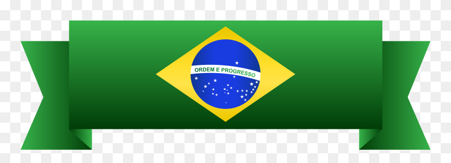 Transparent Flag Banner Clipart Png - Cinta Con Bandera De Brasil