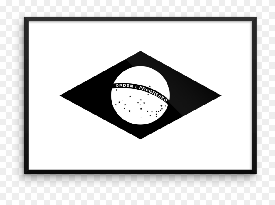 Brazil Flag Wall Art - Brazil Flag In Black And White Clipart