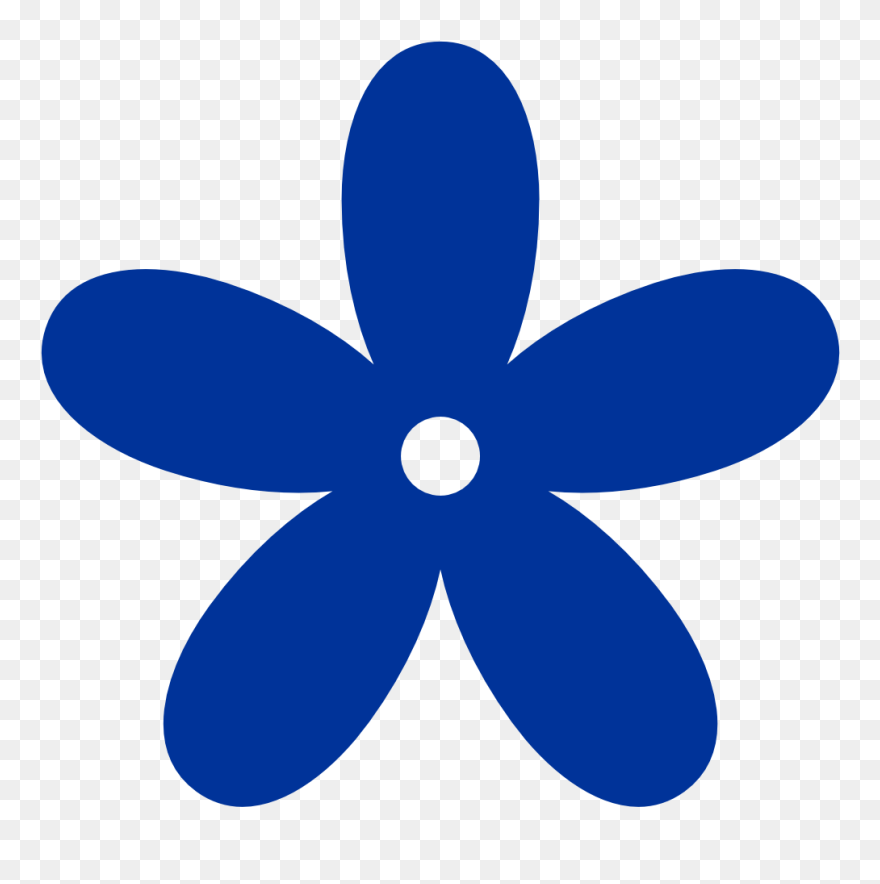 Blue Decoration With Flowers Png - Transparent Flower Clipart Png