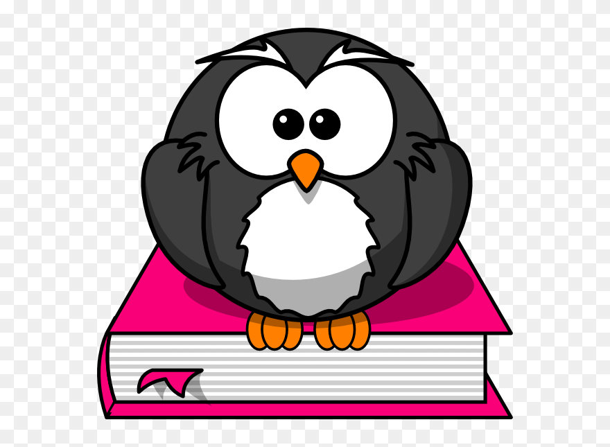 Owl Book Clip Art - Owl On Book Clipart - Png Download