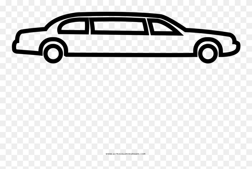 Limo Coloring Page - Limousine Icon Clipart