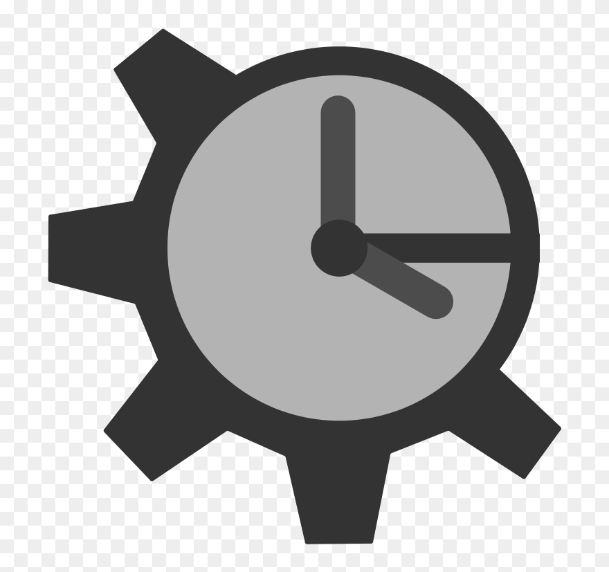 Clock And Gear Clipart - Png Download