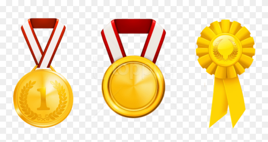 Free Png Download Prizes Honors Set Clipart Png Photo - Gold Medal Badge Vector Transparent Png