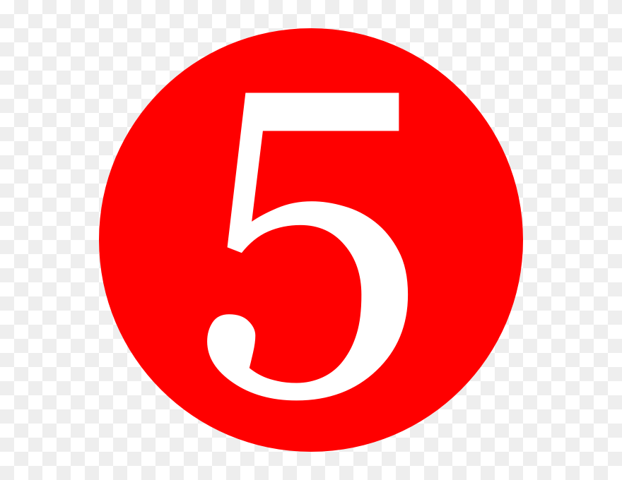 Number 5 Clipart Red - Png Download