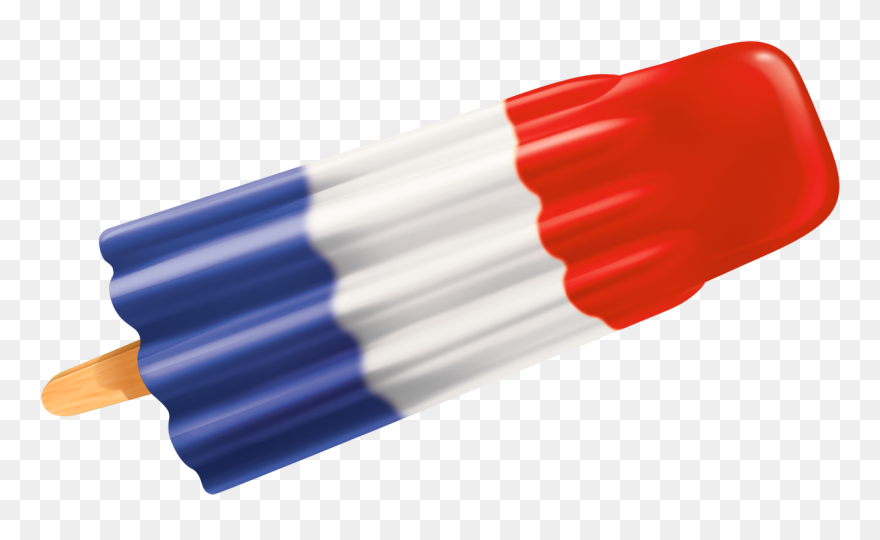 Rocket Pencil And In - Red White And Blue Popsicle Png Clipart
