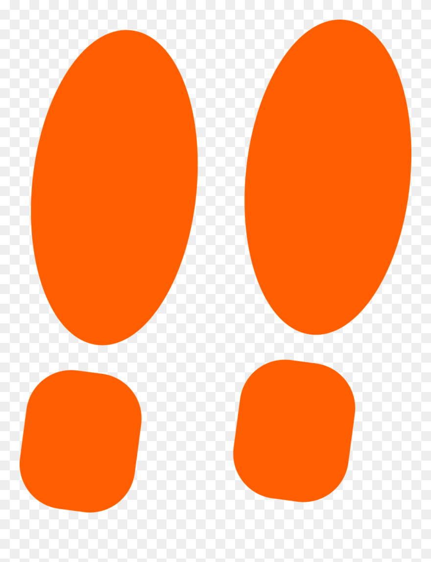 Picture Library Footsteps Clipart Foot Step - Footsteps Orange Png Transparent Png