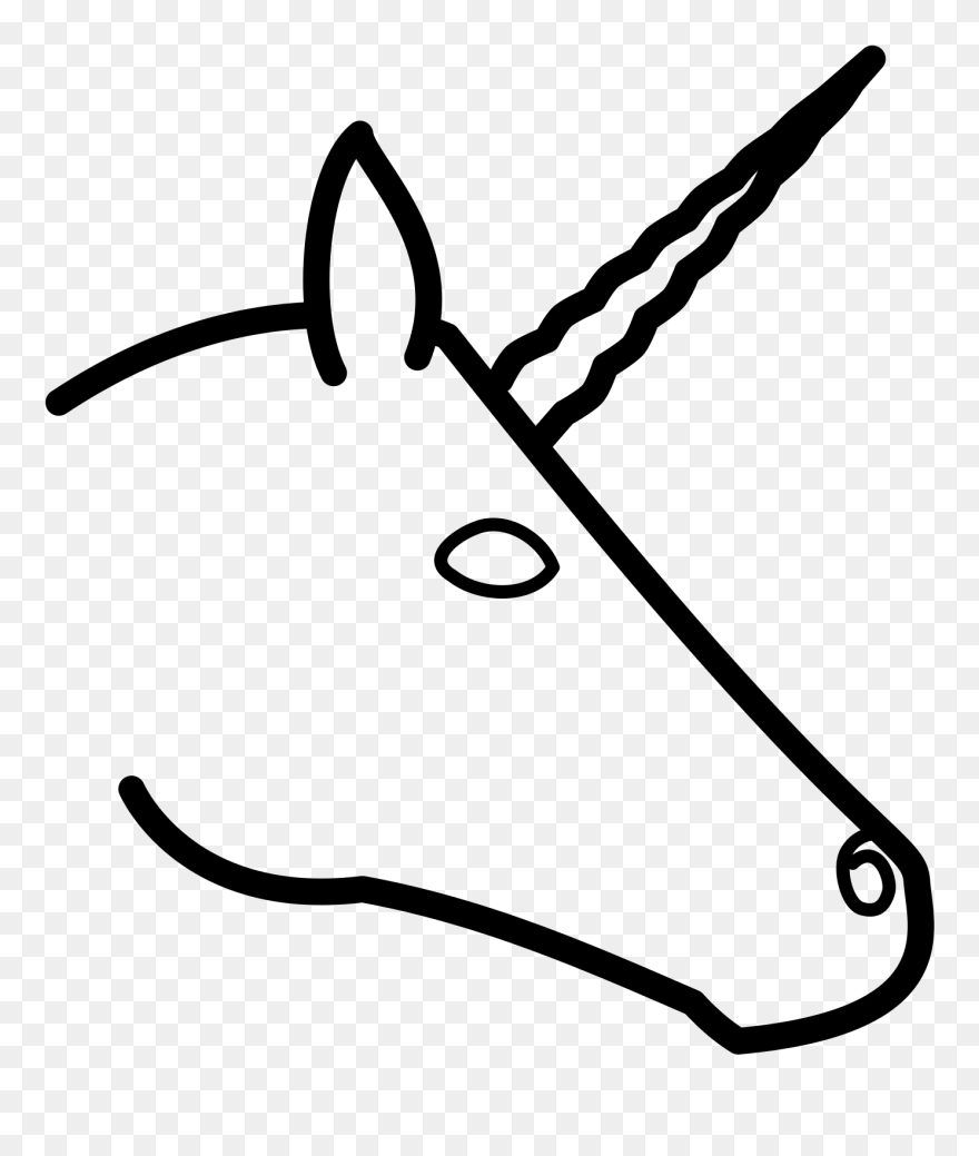 Unicorn Head Profile Clip Art At Clipart Library - Cartoon Unicorn Drawing Easy - Png Download