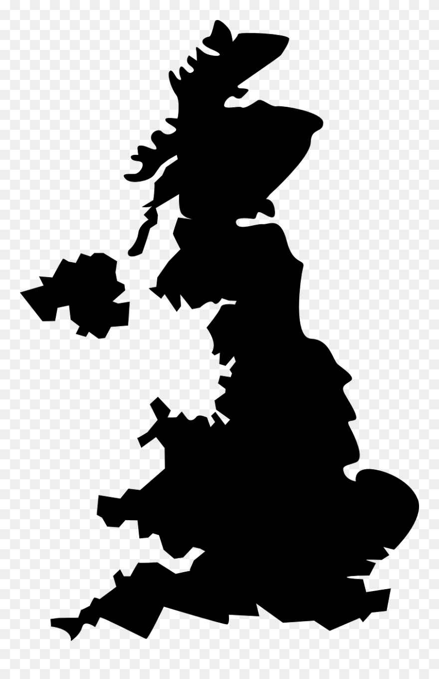 Map Of Mad Cow Disease Prevalence Vs - United Kingdom Map Black Clipart