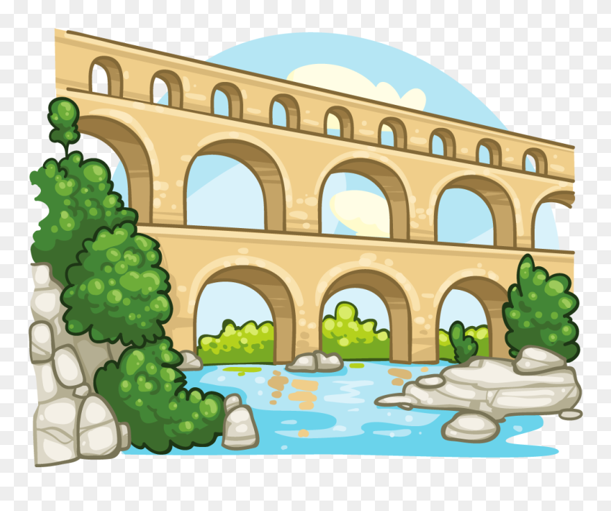 Aqueduct Clipart Roman Government - Ancient Rome Aqueducts Clipart - Png Download