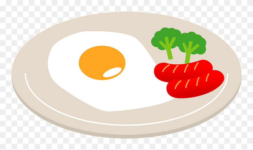 Breakfast Fried Egg Sausage Clipart - Circle - Png Download