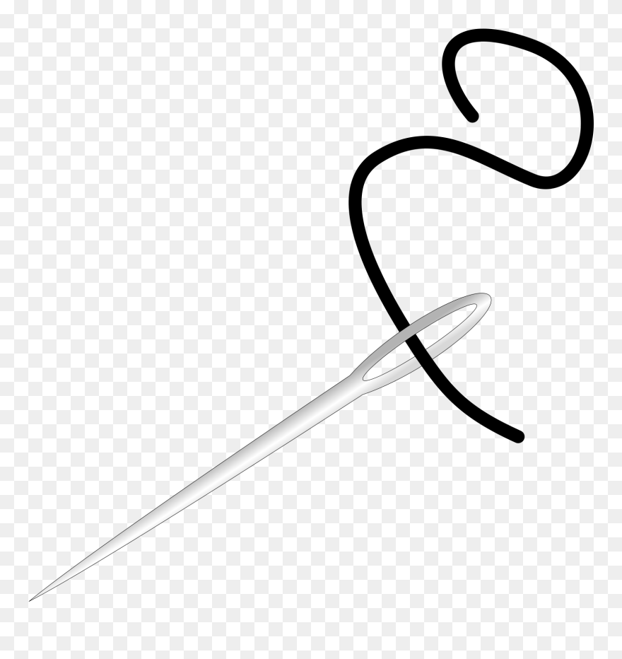 Pitchfork,cold Weapon,sword - Needle Black And White Clipart - Png Download