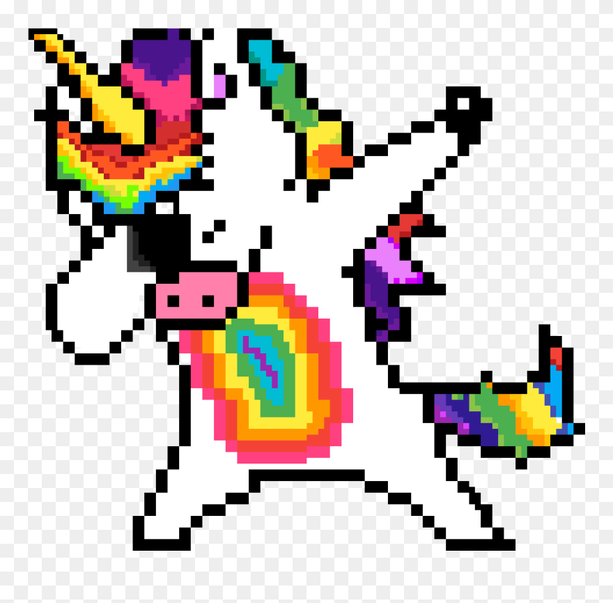 Pixel Art A Imprimer , Png Download - Dabbing Unicorn Pixel Art Clipart