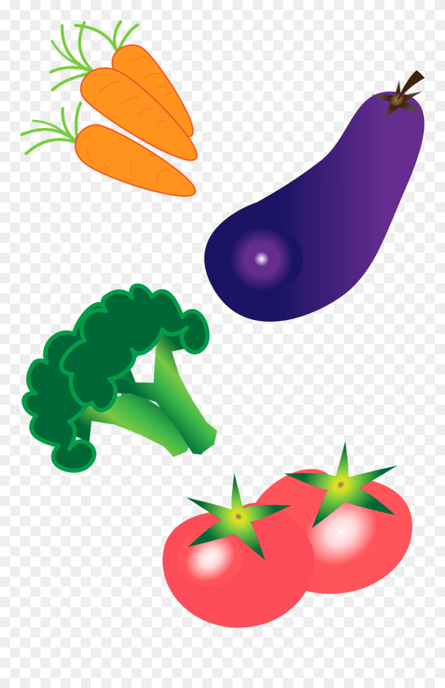 Vegetables, Eggplant, Carrot, Tomatoes, Vector Isolated, - Sayuran Animasi Clipart