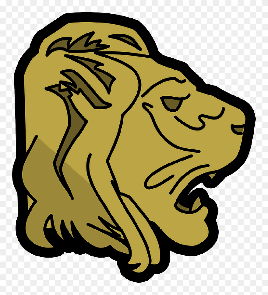 Cartoon Lion Head Transparent - Lion Side View Transparebt Clipart